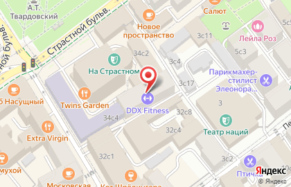 Фитнес-клуб DDX Fitness на метро Чеховская на карте