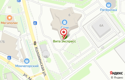 Терминал СберБанк на Коломенской улице на карте