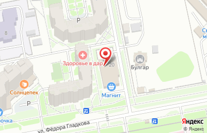 ОАО Банкомат, АКБ Чувашкредитпромбанк на улице Фёдора Гладкова на карте