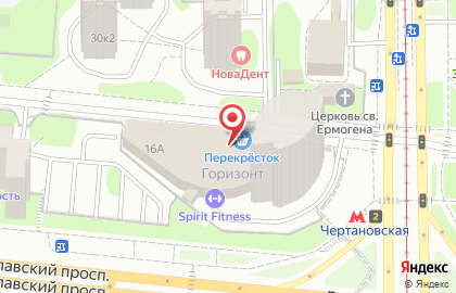 Фитнес-клуб Spirit фитнес на метро Чертановская на карте