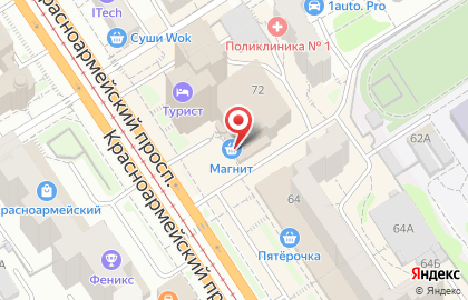 Супермаркет Магнит на Красноармейском проспекте на карте