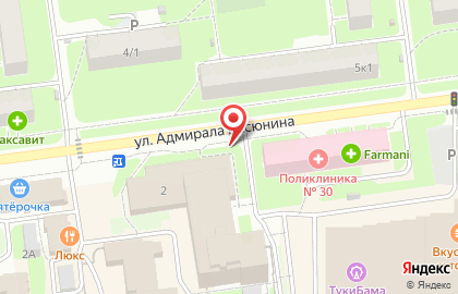 Киоск по продаже фруктов и овощей на улице Адмирала Васюнина на карте