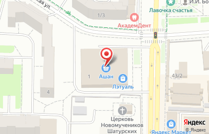 Супермаркет Ашан на проспекте Маршала Борзова на карте