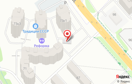 Супермаркет Пятёрочка на улице Ивановской, 73 к 1 в Кохме на карте