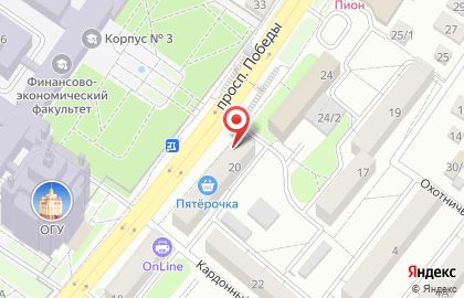 Магазин разливного пива Главпиво в Центральном районе на карте