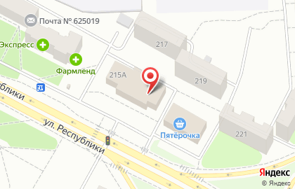 Продуктовый магазин Сибирский на улице Республики на карте