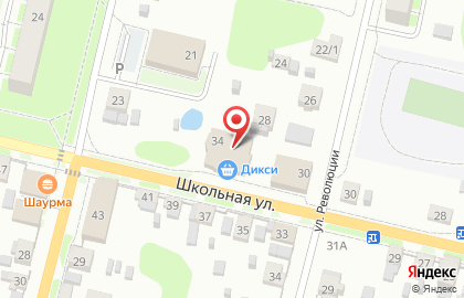 Супермаркет Дикси на Школьной улице на карте