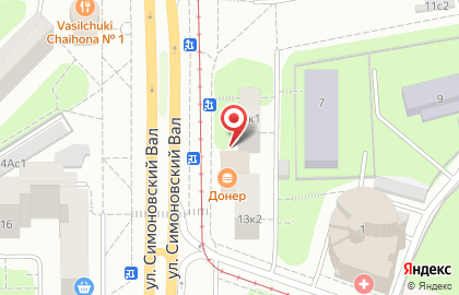 Супермаркет здорового питания ВкусВилл на улице Симоновский Вал на карте