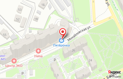 Супермаркет Пятёрочка на Михайловской улице на карте