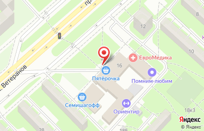 Магазин свежей выпечки на проспекте Ветеранов на карте
