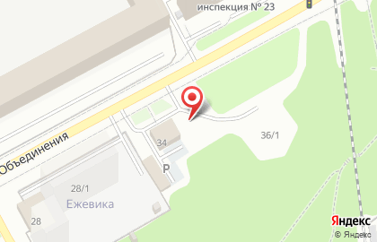 Проколесо на улице Объединения на карте