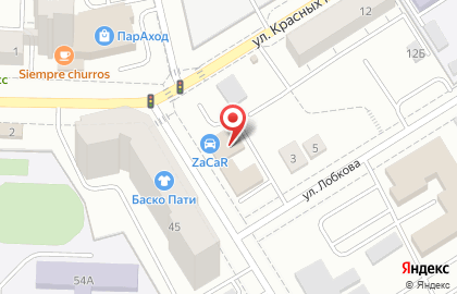 Автокомплекс ZaCar на улице Красных Командиров на карте