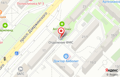 Центр переводов на проспекте Дзержинского на карте