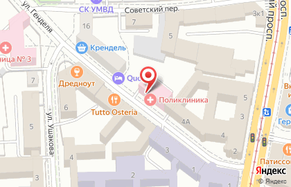 Городская больница №3 в Калининграде на карте