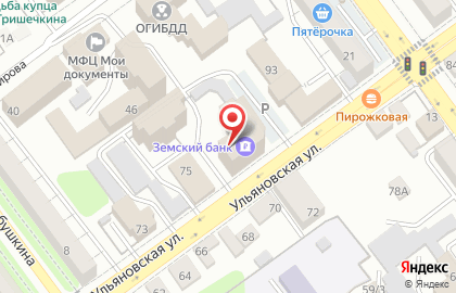 Банкомат Земский банк на Ульяновской улице на карте
