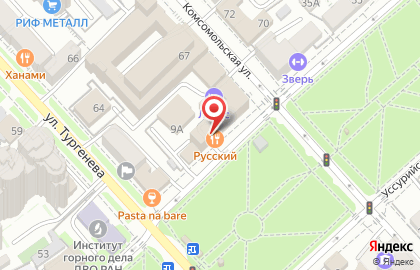 Ресторан Русский в Хабаровске на карте