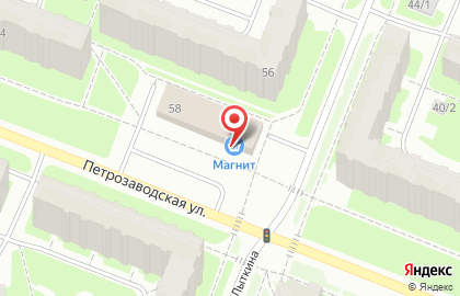 Супермаркет Магнит на Петрозаводской улице на карте