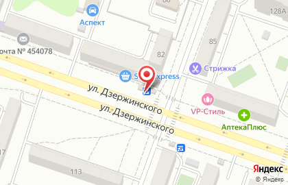 Киоск по продаже хлебобулочных изделий Хлебпром на улице Дзержинского на карте