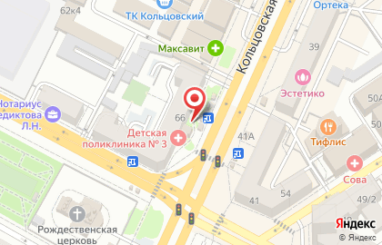 Ленинский район Киоск по продаже фруктов и овощей на Кольцовской улице на карте