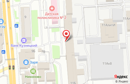 Офисный центр Заря в Октябрьском районе на карте