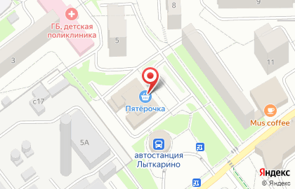 Супермаркет Пятёрочка во 2-м квартале в Лыткарино на карте