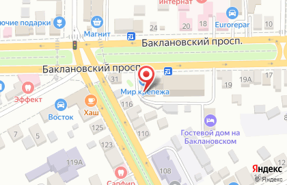 Телекоммуникационная компания Ростелеком для дома на Баклановском проспекте на карте
