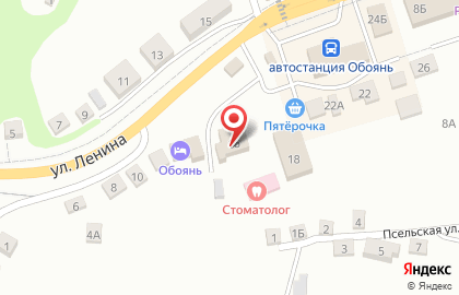 Гостиница Обоянь на карте
