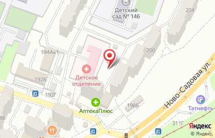 Медико-санитарная часть №14 на Ново-Садовой улице на карте
