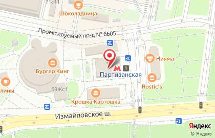 Станция Партизанская на карте