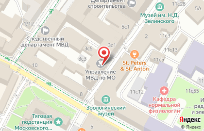 ГУ МВД России по Московской области на карте