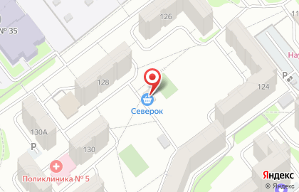 Магазин продуктов Северок на карте