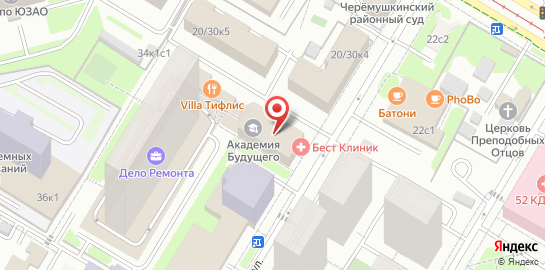 Медицинский центр Бест Клиник на Профсоюзной на карте