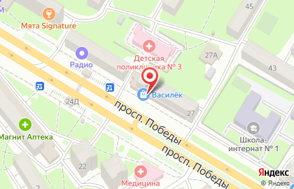 Супермаркет Василек на проспекте Победы на карте