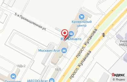 Автостоянка на проспекте Кулакова, 18Б к1 на карте