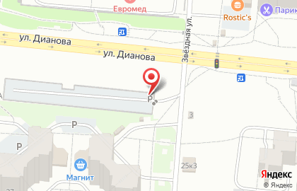 Автостоянка на ул. Дианова, 23а на карте