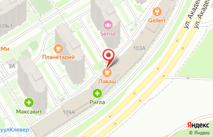 Кафе Лаваш на улице Академика Сахарова на карте