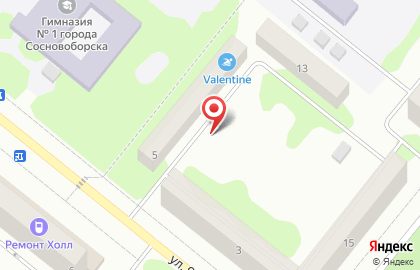 Магазин Деревенька в Сосновоборске на карте