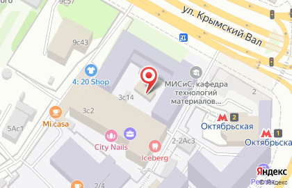 Автошкола Ганг-Люкс на улице Крымский Вал на карте