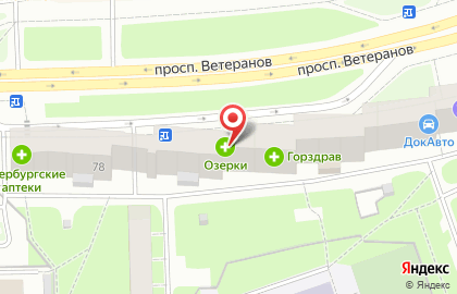 Магазин фруктов и овощей на проспекте Ветеранов на карте