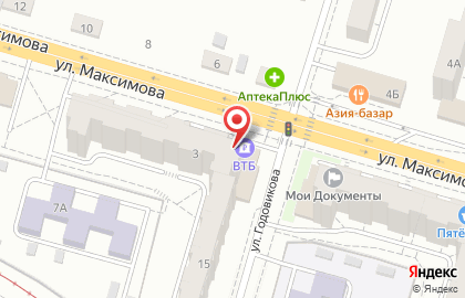 Банкомат ВТБ на улице Максимова на карте