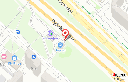 Автомойка BP на Рублёвском шоссе, 91а стр 1 на карте