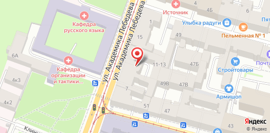 Медицинский центр Диона на улице Академика Лебедева на карте