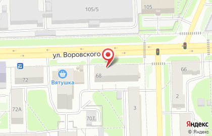 Магазин продуктов Йола-маркет на улице Воровского на карте