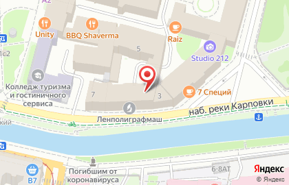 Крыша на Петроградской на карте