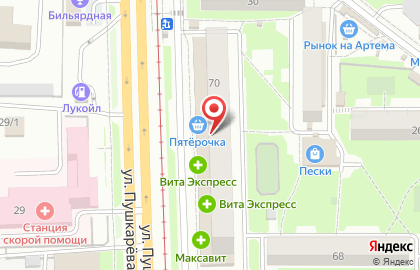 Имплозия на улице Пушкарёва на карте