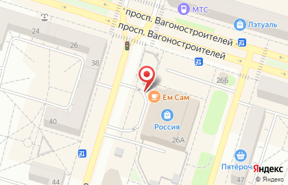 Ресторан быстрого питания Чикен Хауз на проспекте Вагоностроителей на карте