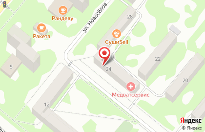 Магазин продуктов питания Весна на улице Новосёлов на карте