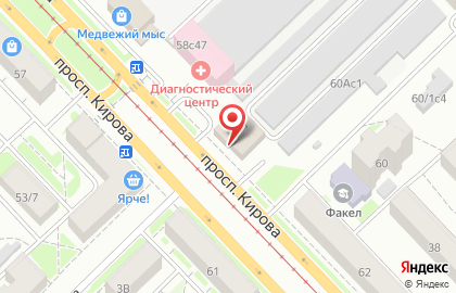 Кафе Серебряная башня на проспекте Кирова на карте