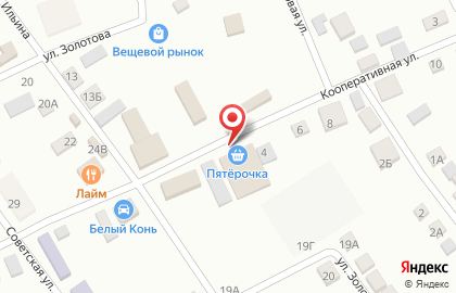 Супермаркет Пятёрочка на Кооперативной улице на карте