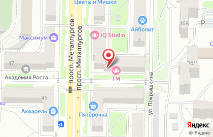 Чайный магазин 12К на проспекте Металлургов на карте